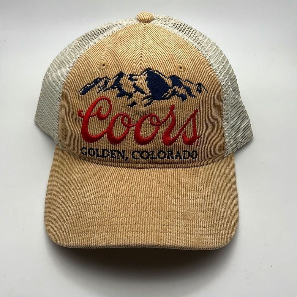 Miller Corduroy Coors Trucker Baseball Hat - Tan One Size